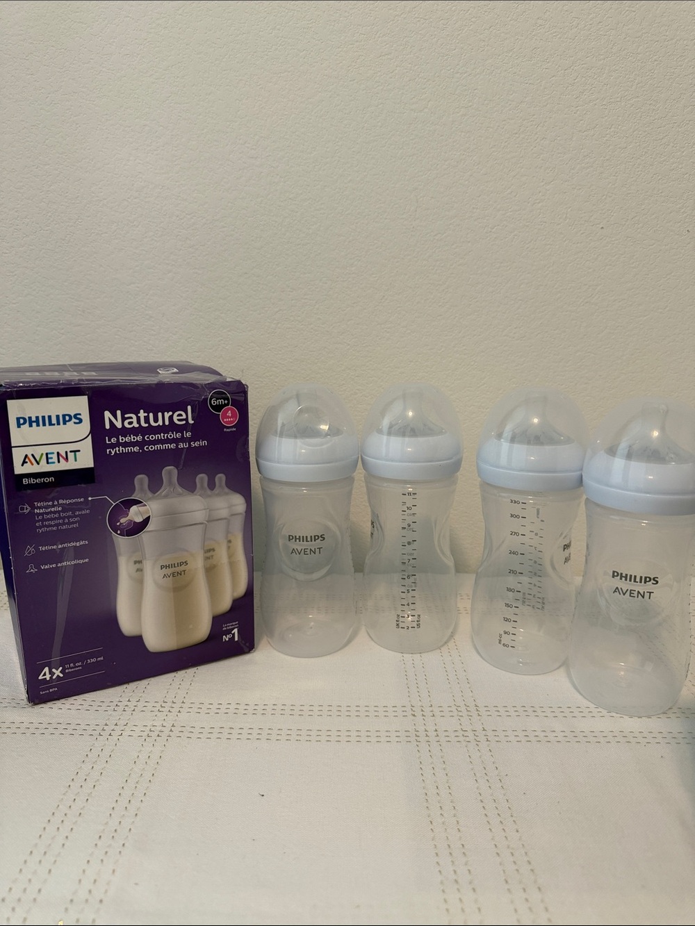 Philips Avent Natural Bottle 11 oz, 4-pack, 6m+